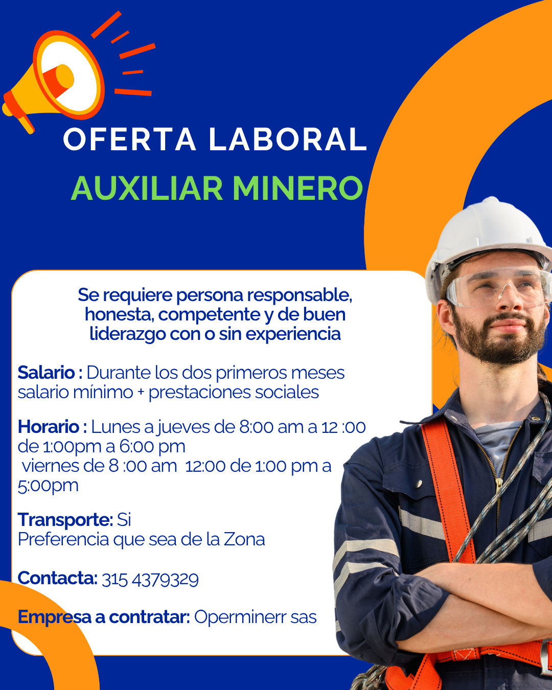 Oferta Laboral Cooperativa Multiactiva Agrominera de Iquira